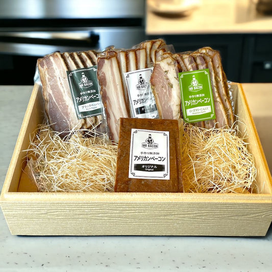 Bacon Lover`s Assorted Bacon Gift Set - 1 Block, 3 Cuts