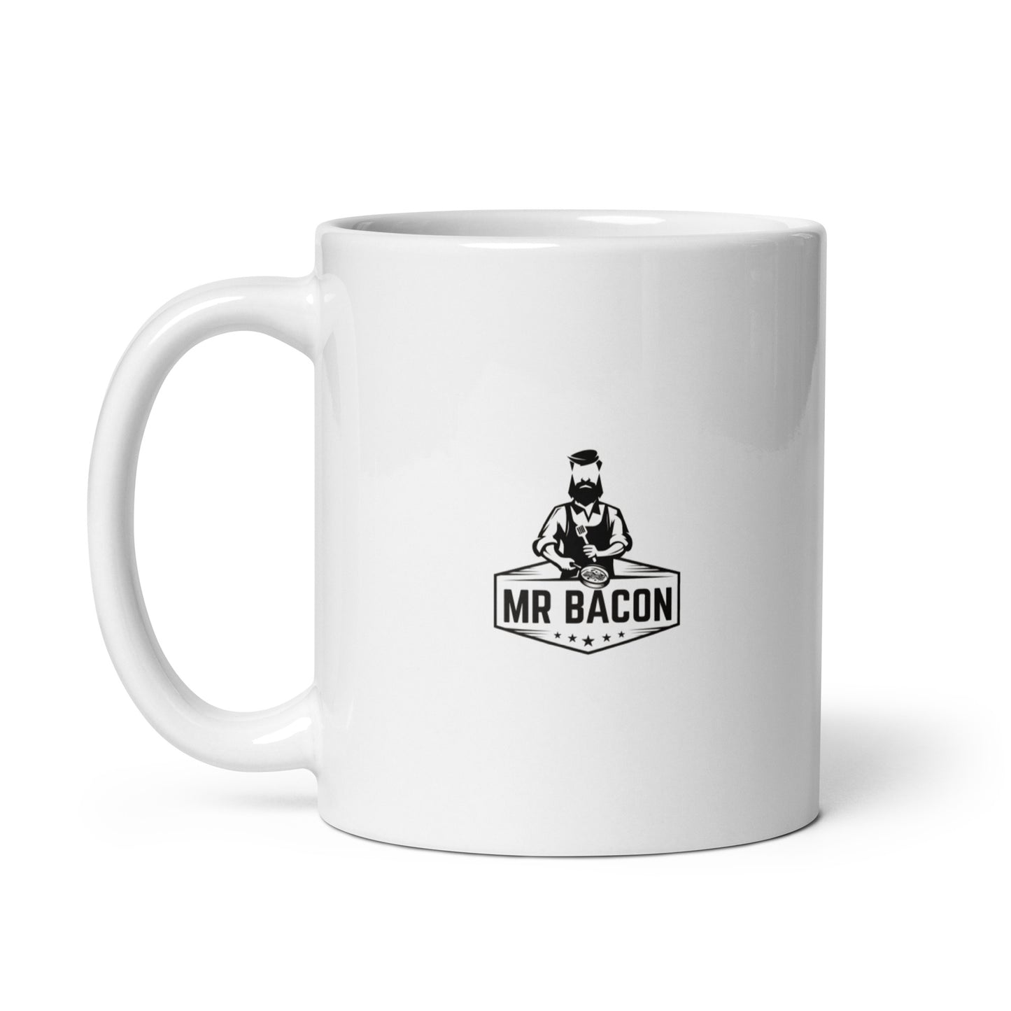 "Bacon is the Answer"  白・グロッシー・マグカップ
